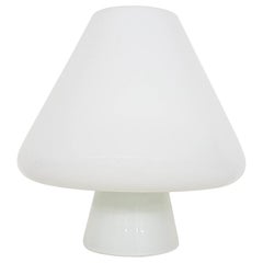 Vistosi and Venini Style Opaline Glass Mushroom Table or Floor Light, 1960s