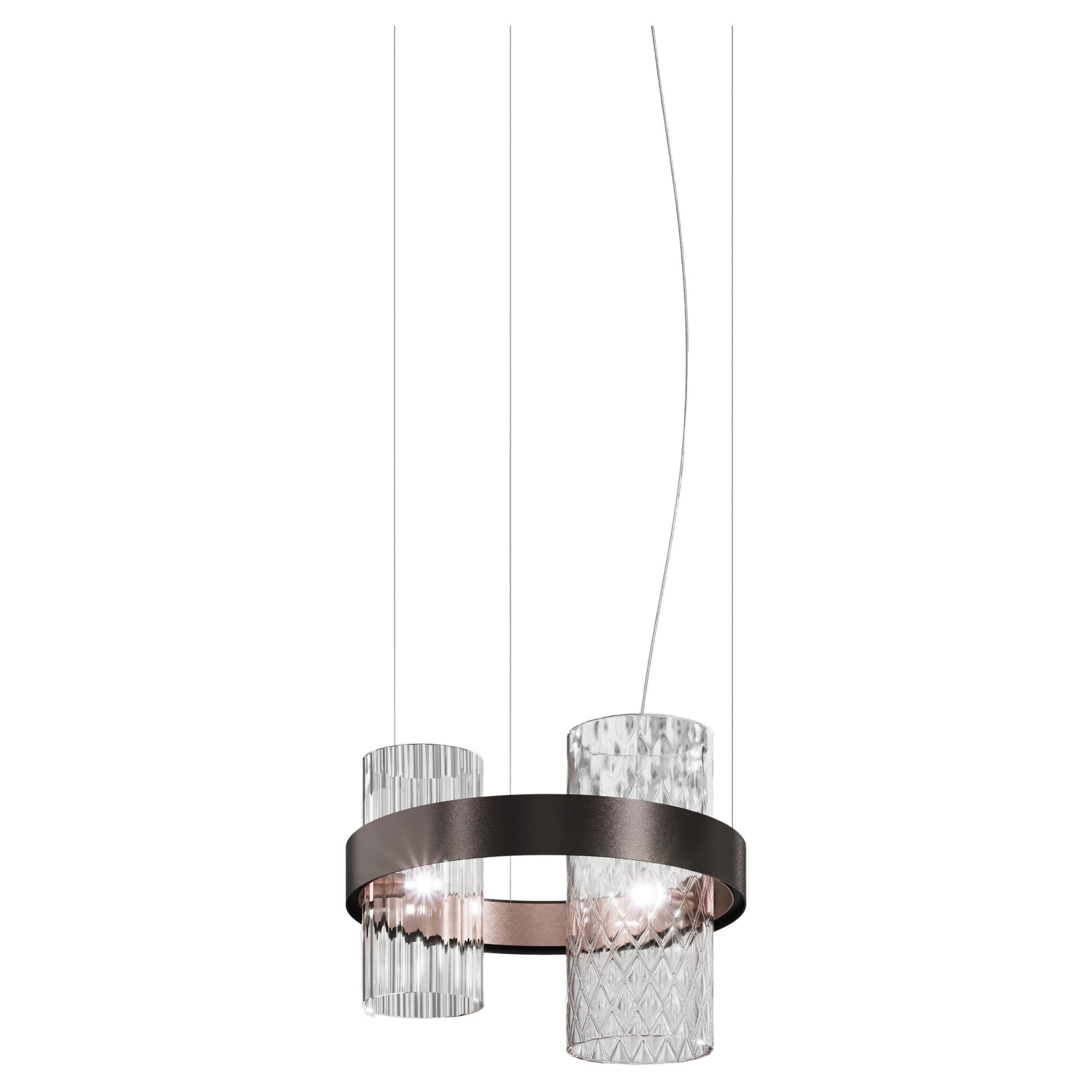 Vistosi Armonia Pendant Light in Crystal Crystal Glass For Sale