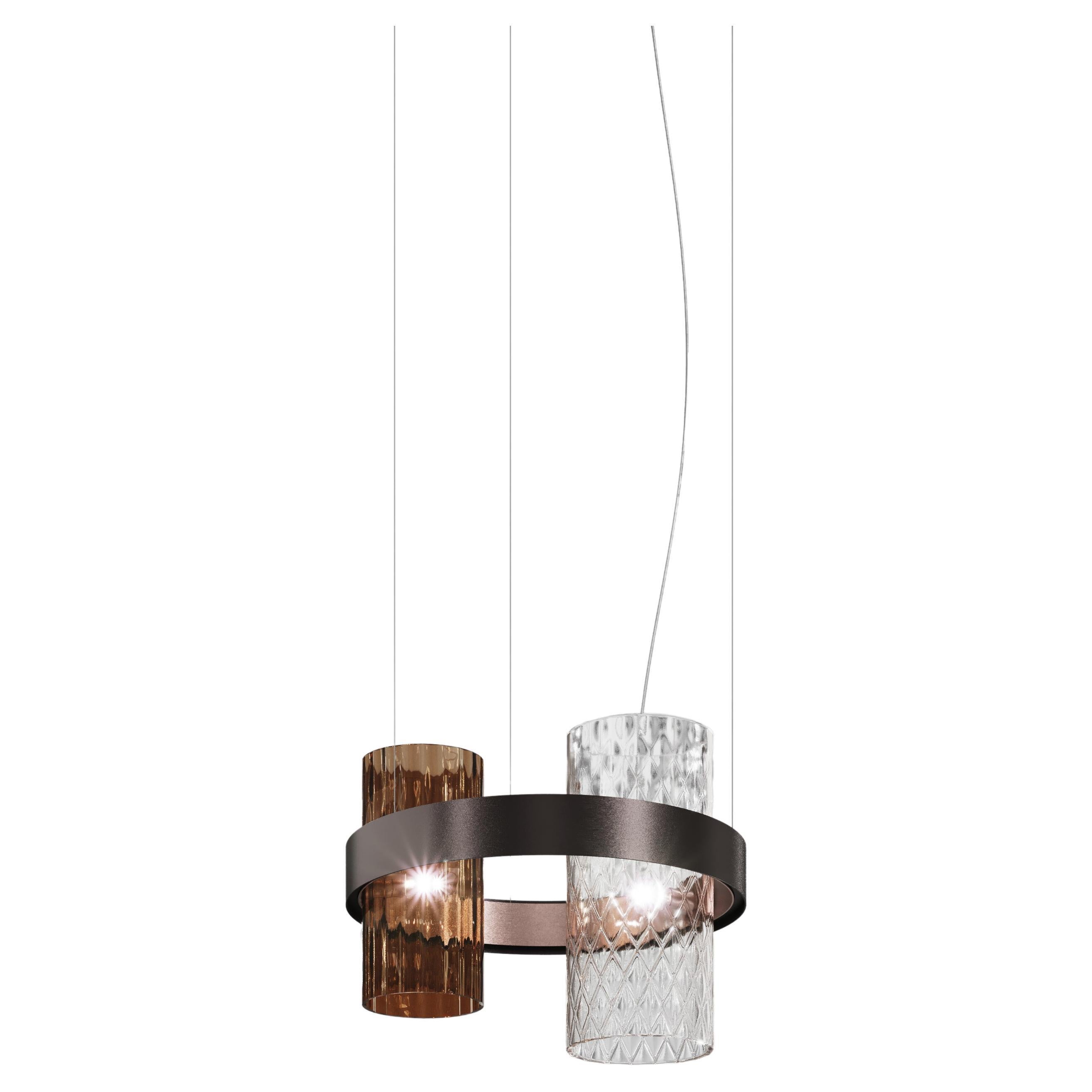 Vistosi Armonia Pendant Light in Earth Crist Glass For Sale