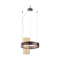 Vistosi Armonia Small Suspension Light with Black Brass Frame by Francesco Lucch