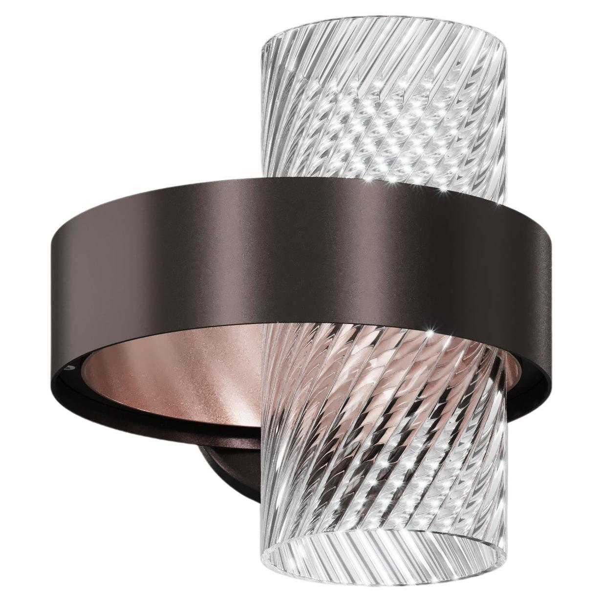 Vistosi Armonia Wall Sconce in Crystal Striped Glass For Sale