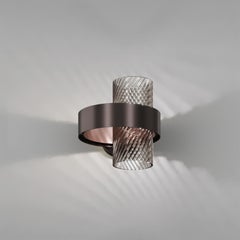 Aplique de pared Vistosi Armonia de cristal ahumado rayado by Francesco Lucchese