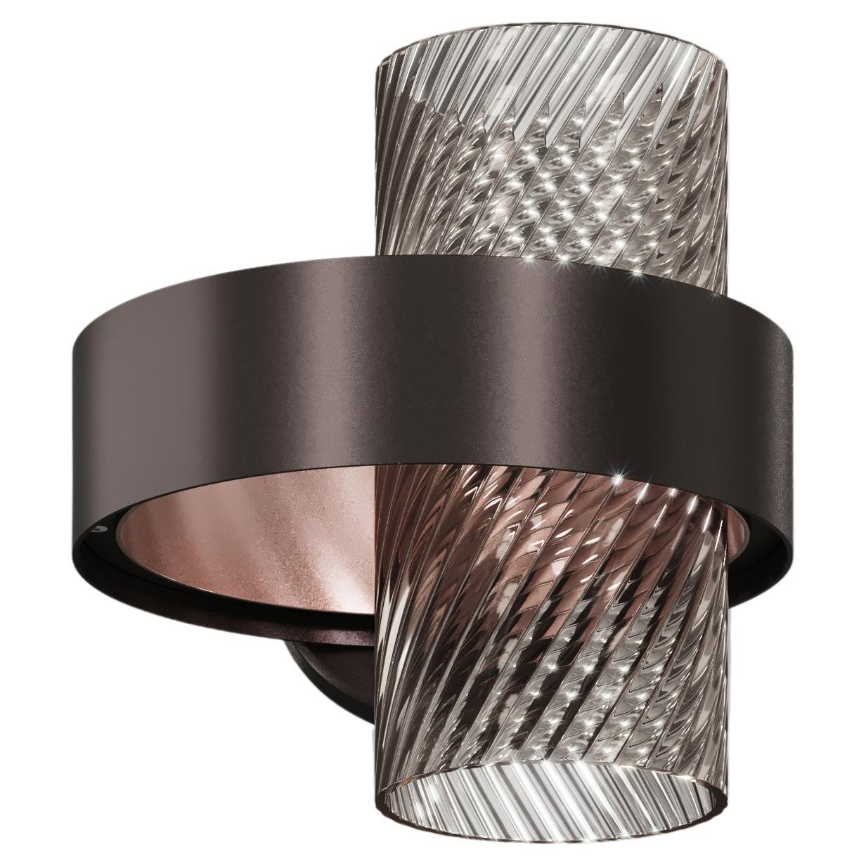 Vistosi Armonia Wall Sconce in Smoky Striped Glass by Francesco Lucchese For Sale