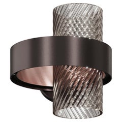 Vistosi Armonia Wall Sconce in Smoky Striped Glass by Francesco Lucchese