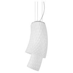 Vistosi Assiba Pendant Light in White Baloton Glass by Mauro Olivieri