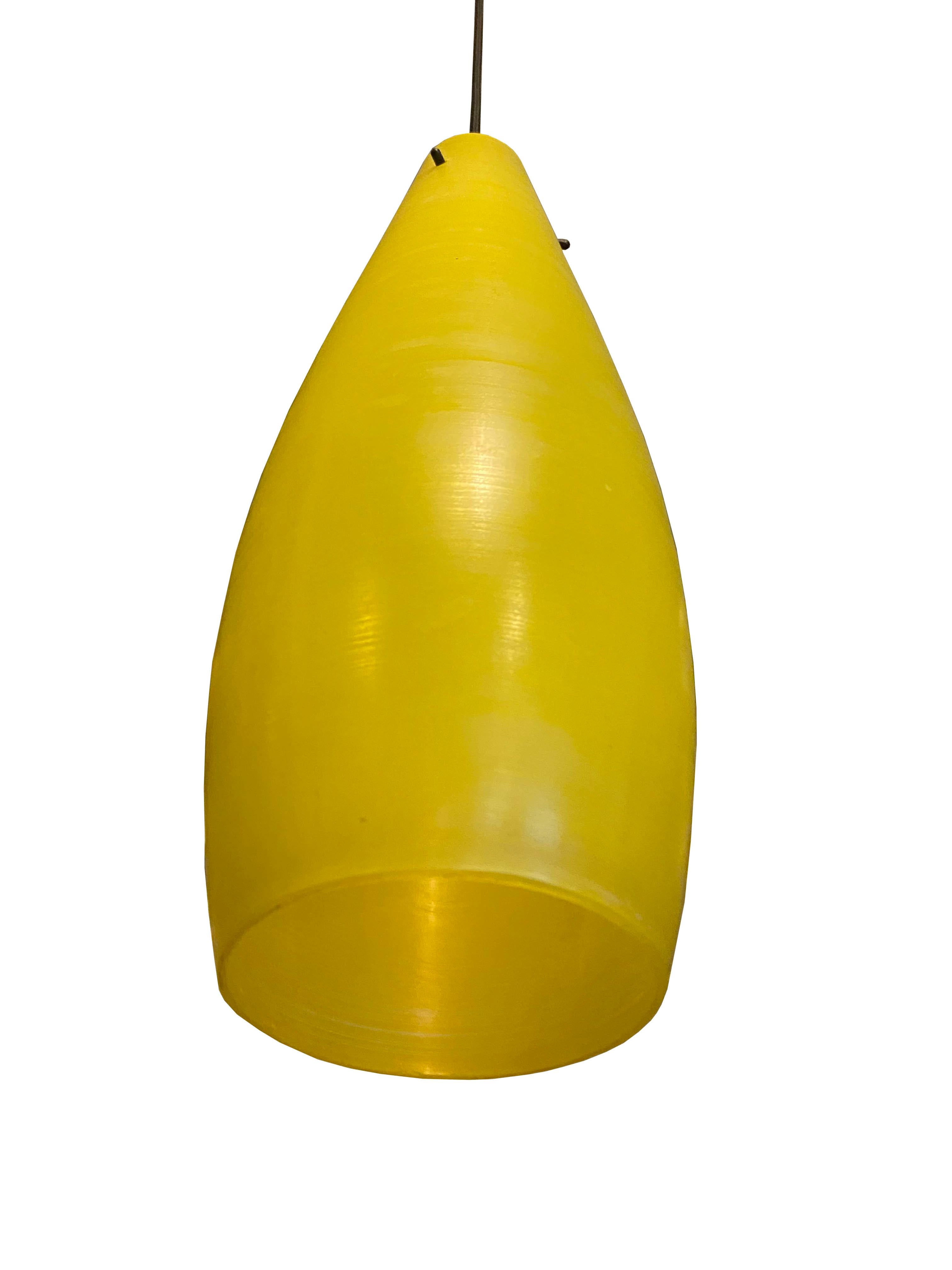 Italian Vistosi Attributed Yellow Murano Glass Chandelier, Italy, 1960s For Sale