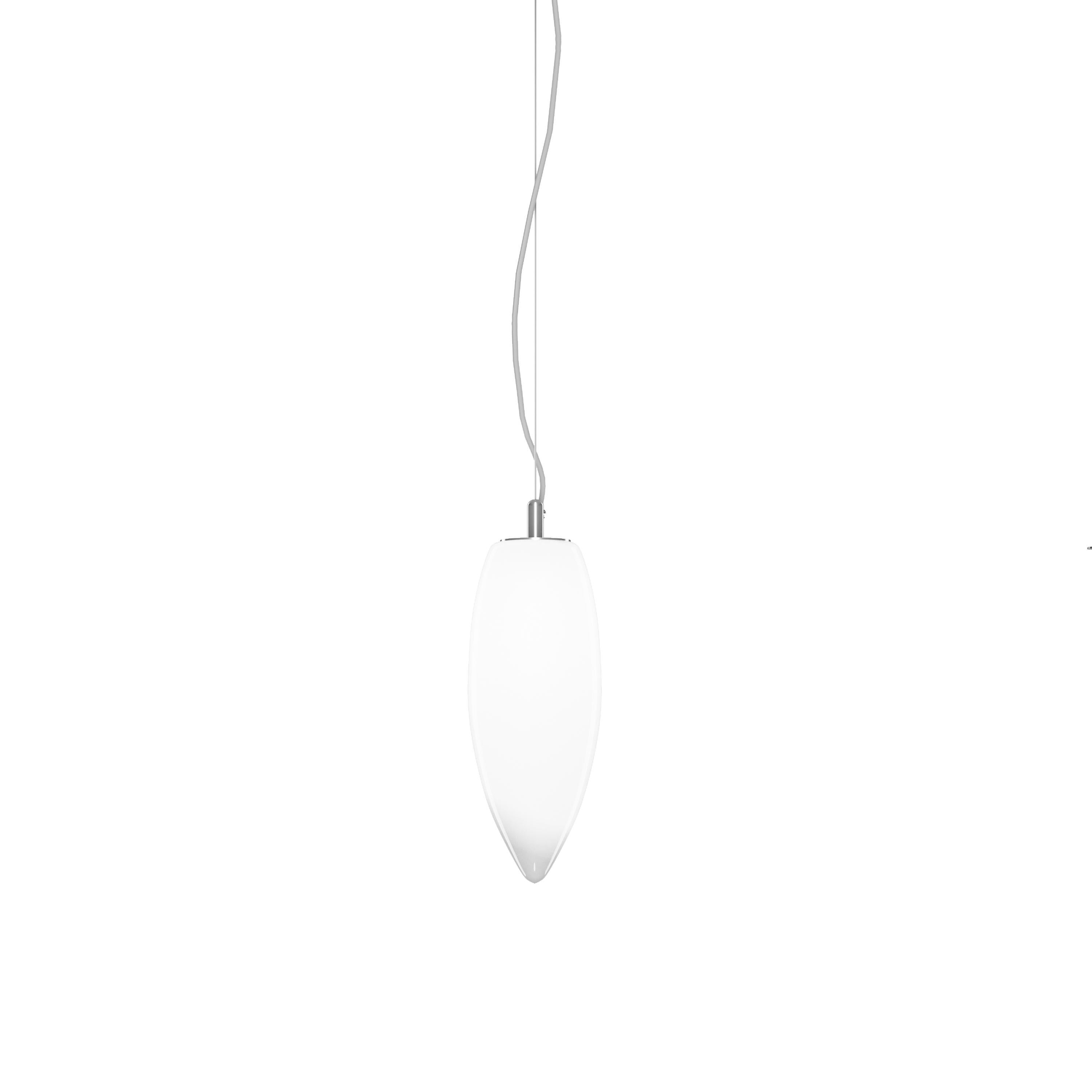 Modern Vistosi Baco Pendant Light in White Shaded Glass For Sale