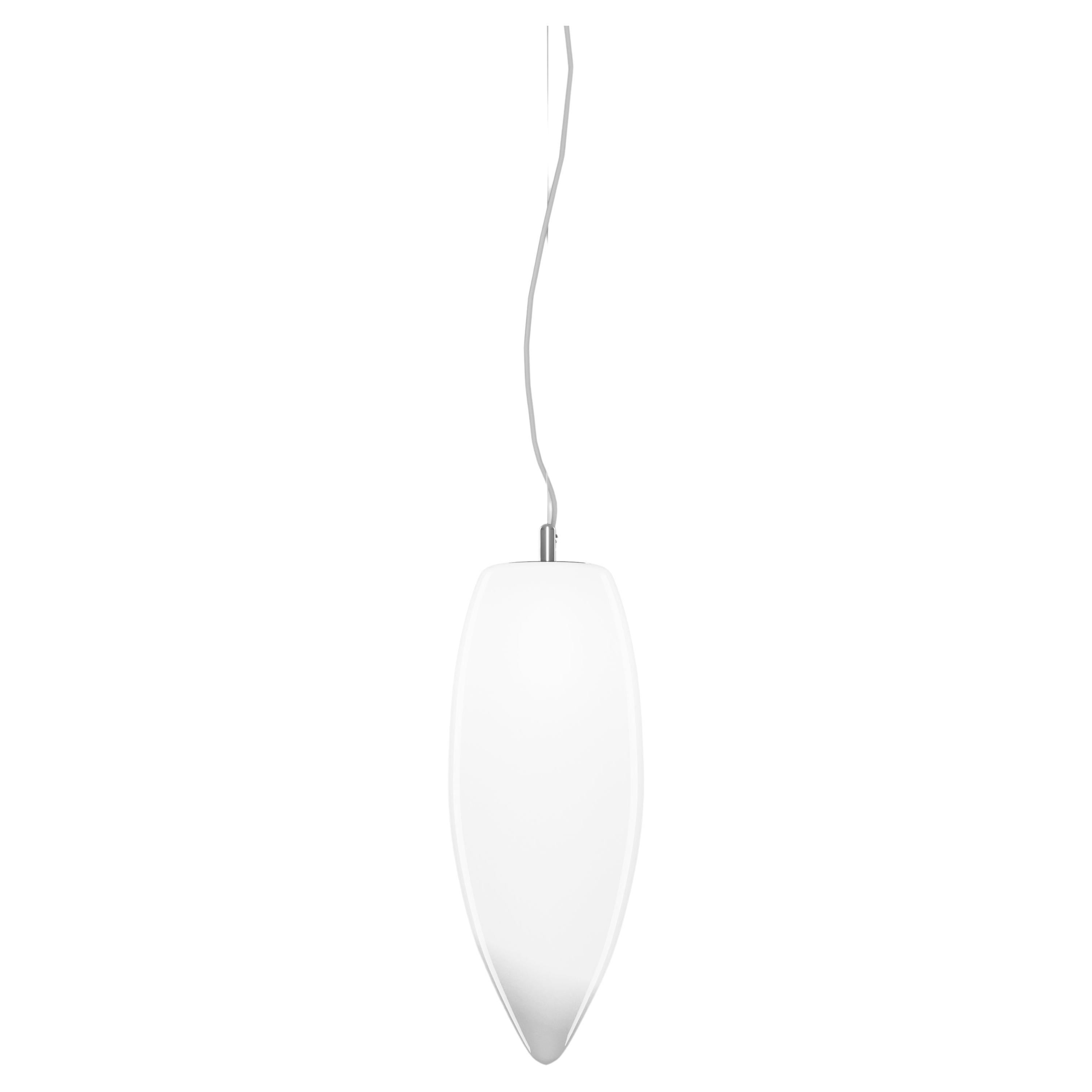 Vistosi Baco Pendant Light in White Shaded Glass For Sale