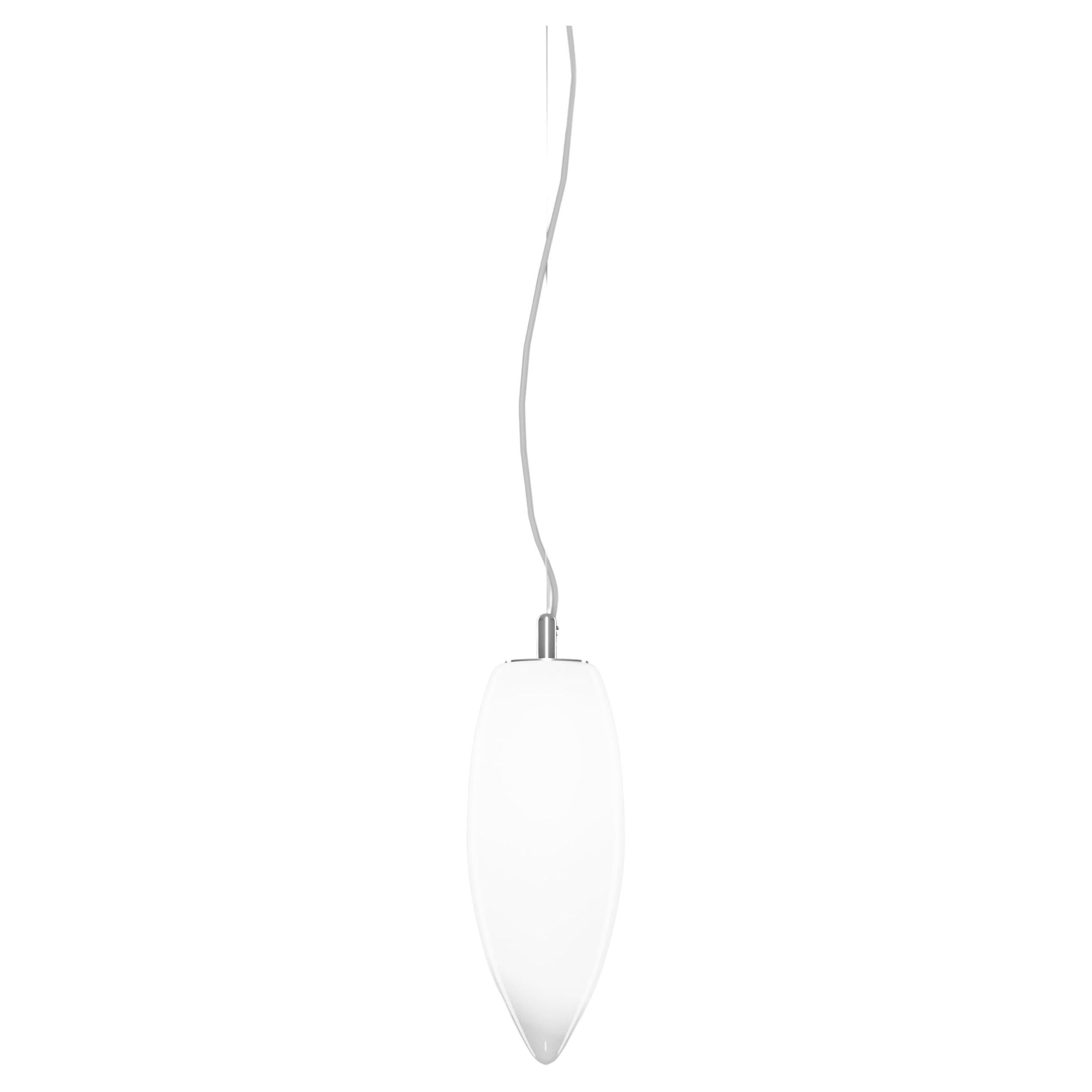 Lampe à suspension Vistosi Baco en verre blanc