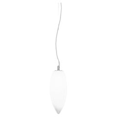 Lampe à suspension Vistosi Baco en verre blanc