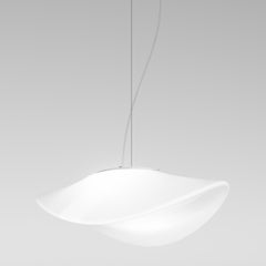 Vistosi Balance Pendant Light in White Glossy Glass