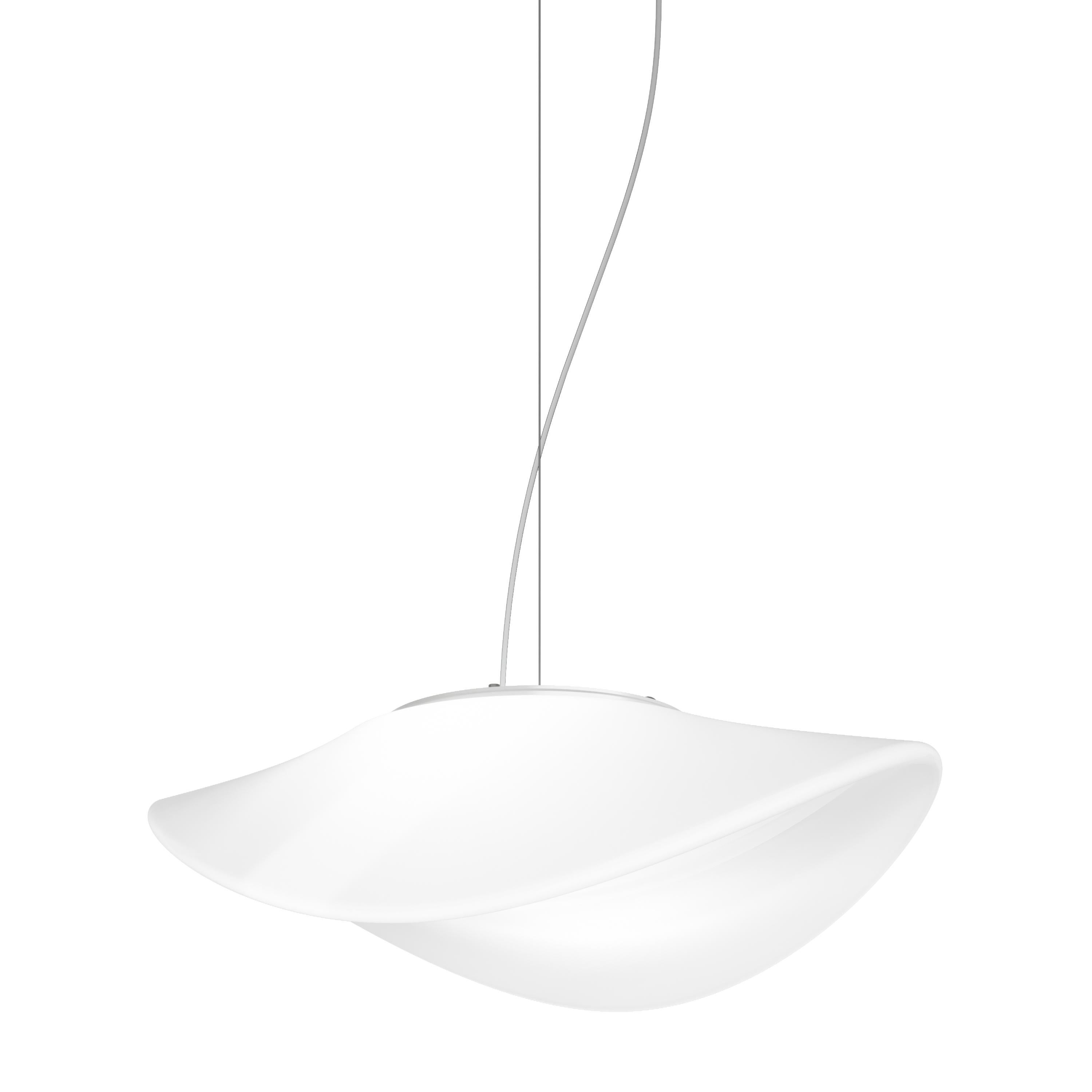 Modern Vistosi Balance Pendant Light in White Glossy Glass For Sale
