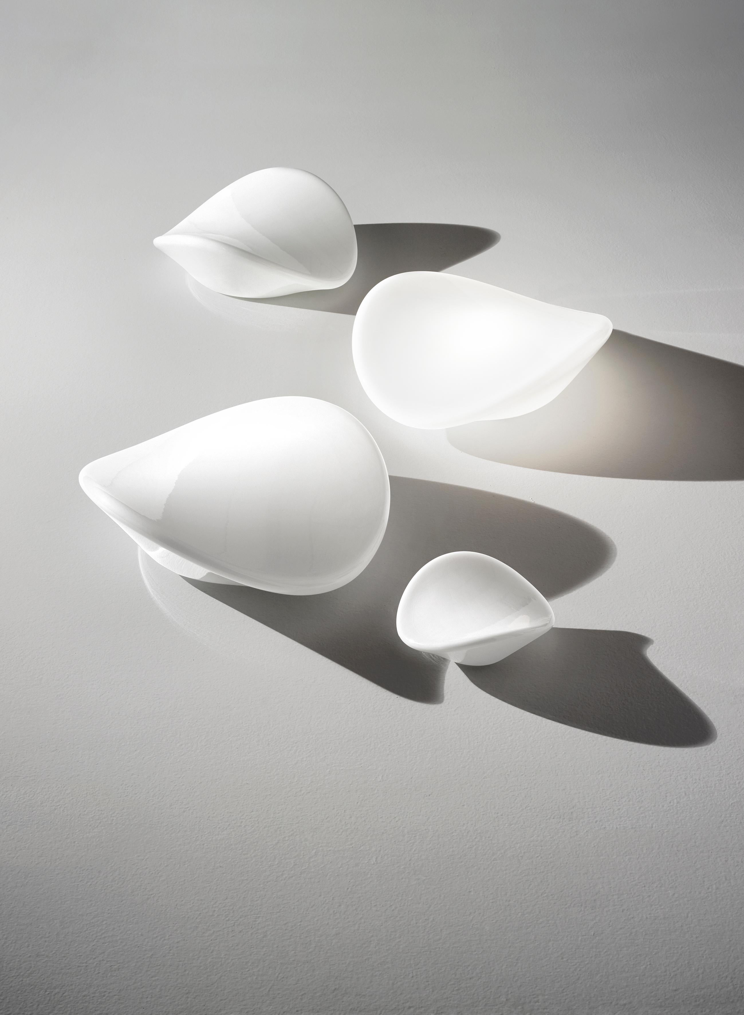 Italian Vistosi Balance Pendant Light in White Glossy Glass For Sale