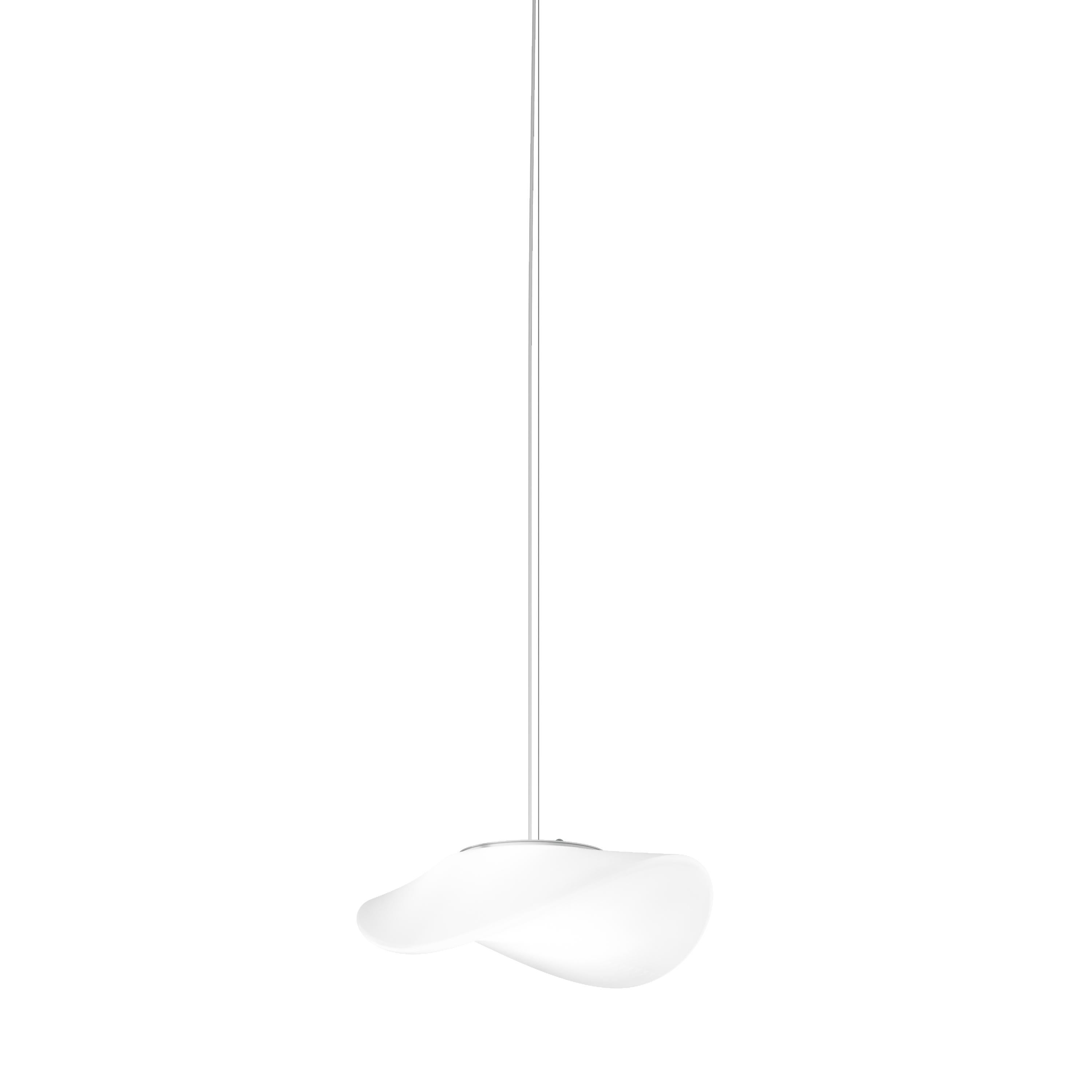 Modern Vistosi Balance Pendant Light in White Glossy Glass For Sale