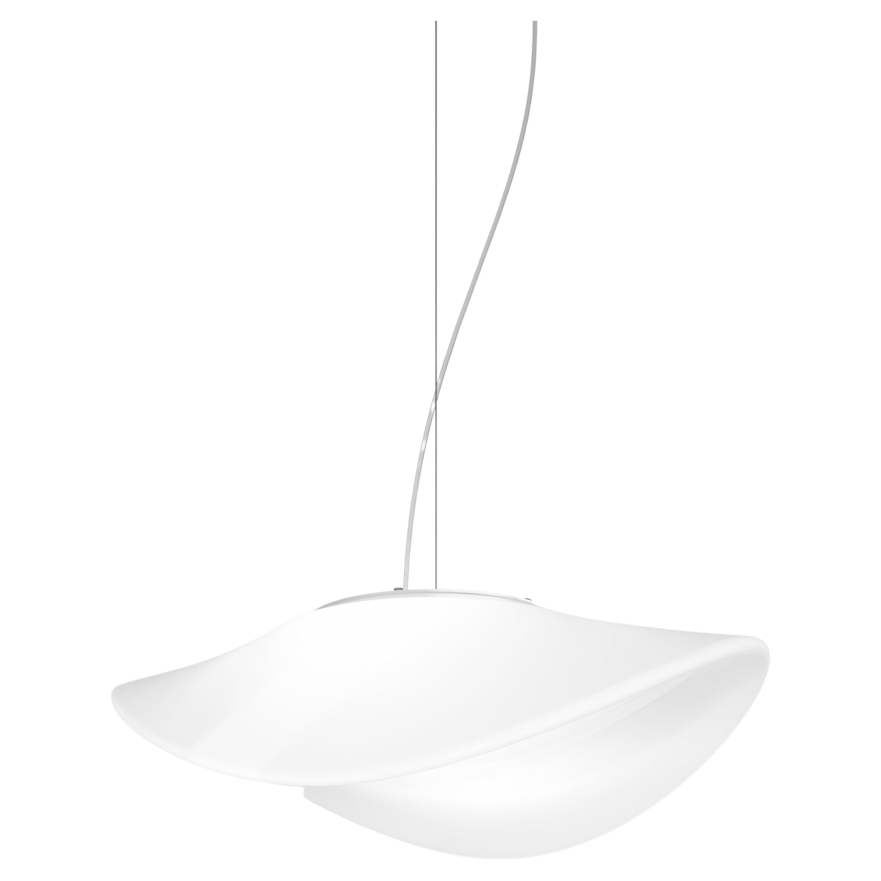 Vistosi Balance Pendant Light in White Glossy Glass For Sale