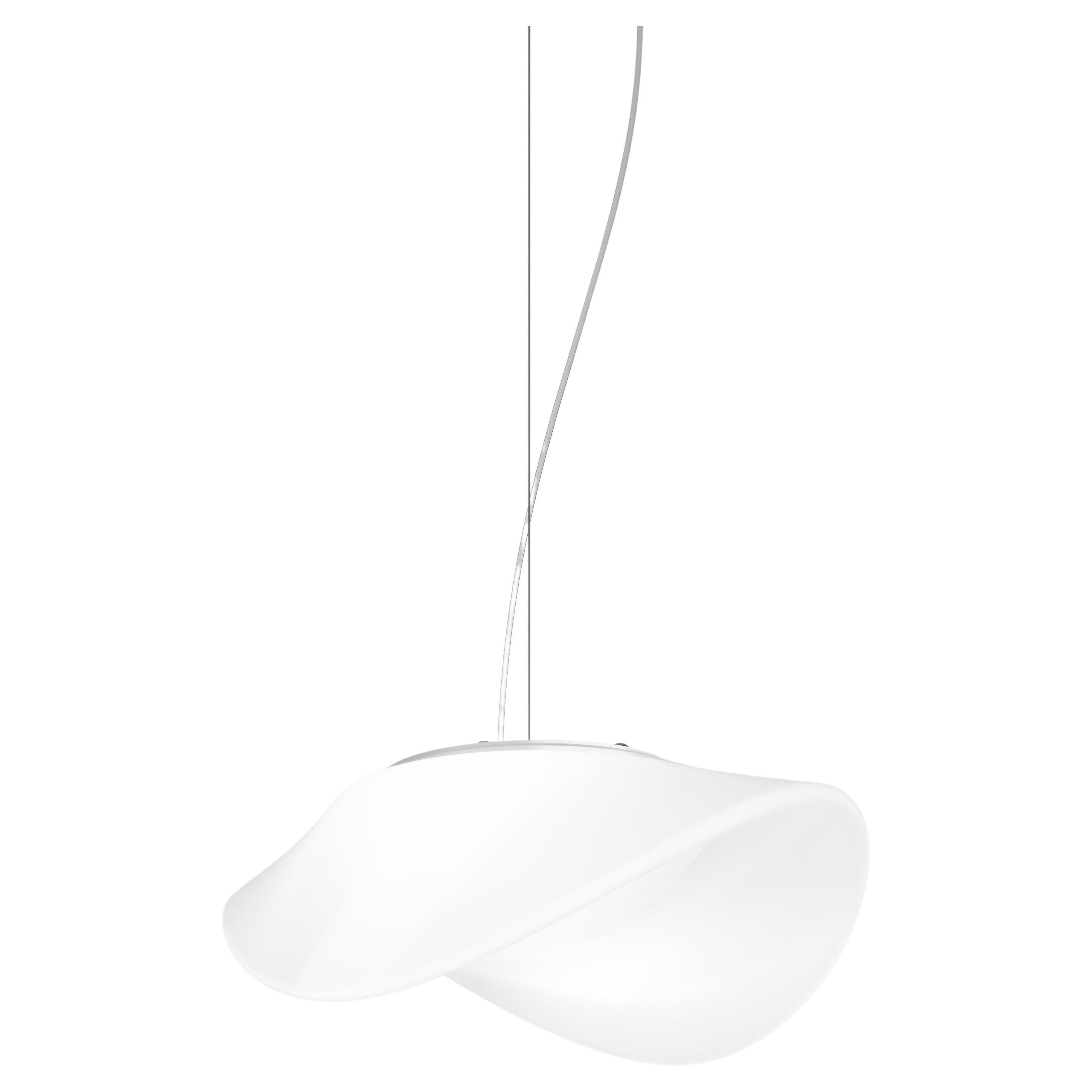 Vistosi Balance Pendant Light in White Glossy Glass For Sale