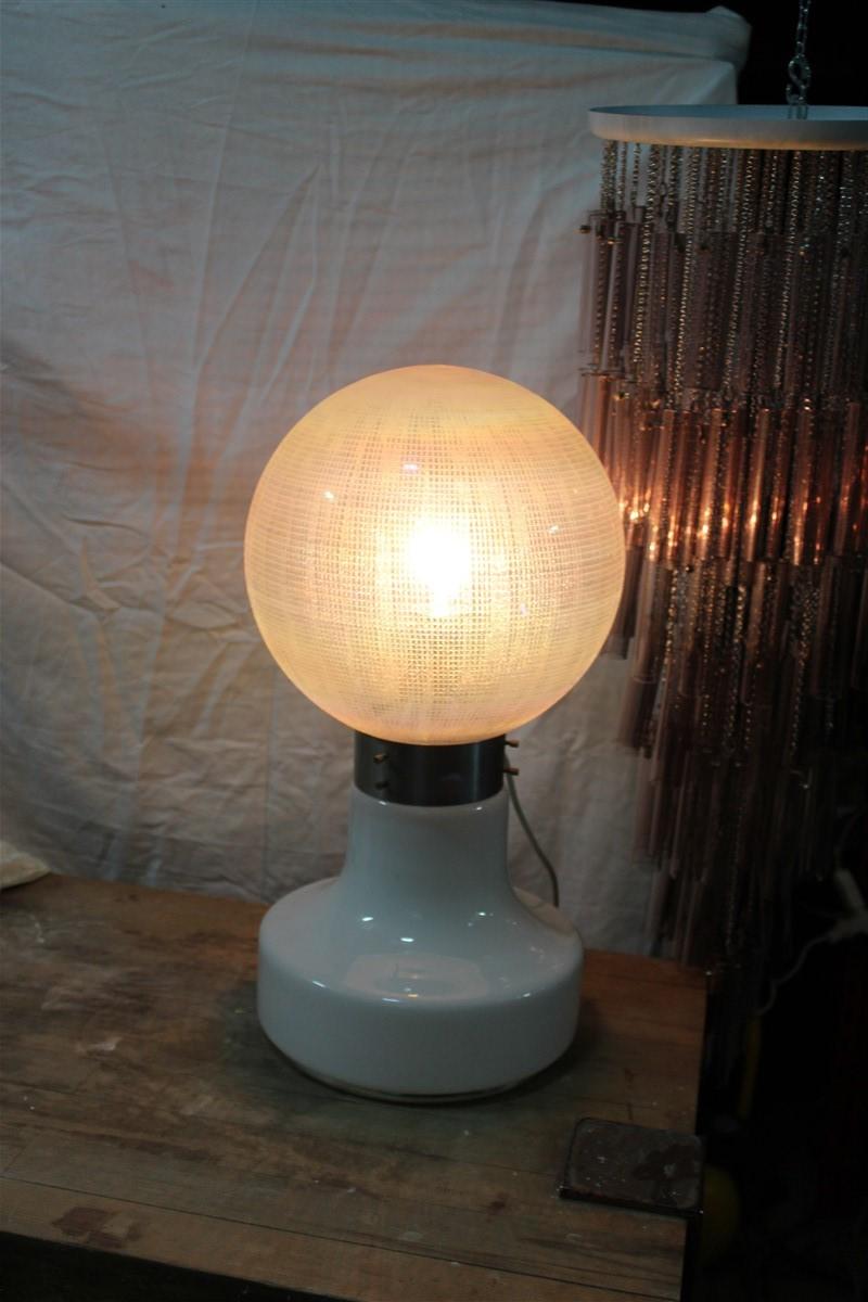 Vistosi Ball White Table Lamp Pop Art Italy 1970s Italian Design Steel For Sale 5