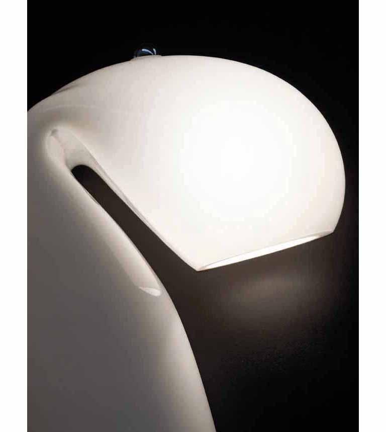 Italian Vistosi Bissona Table Lamp in Glossy White For Sale