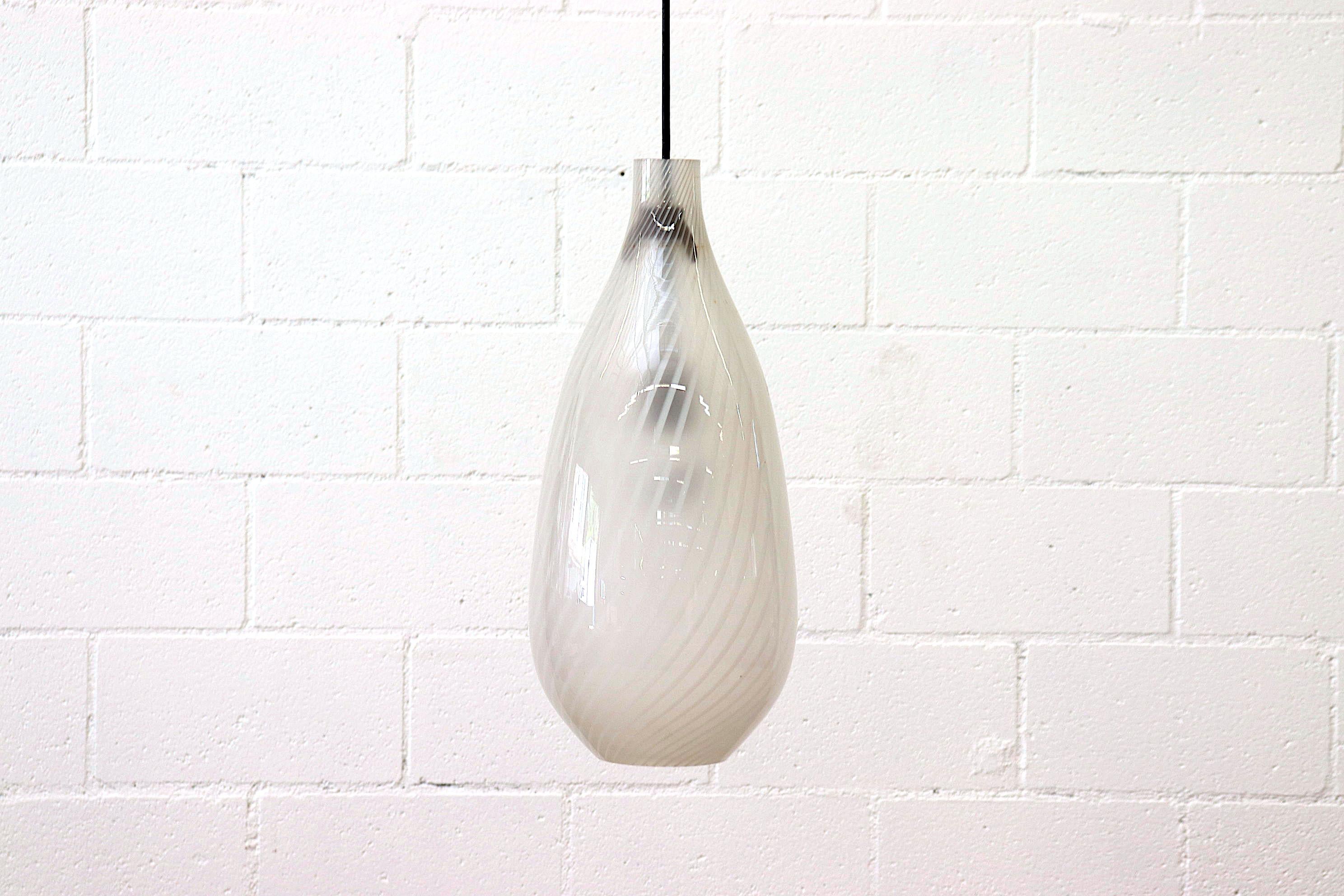 Italian Vistosi Blown Glass Ceiling Lamp