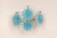 Blaue Vistosi-Glasscheiben-Wandleuchte, Italien, 1960er Jahre
