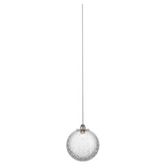 Vistosi Bolle Pendant Light in Crystal Bubbles with Satin Nickel Frame
