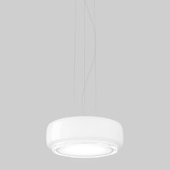 Vistosi Bot Pendant Light in White Crystal With Glossy White Frame