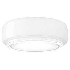 Vistosi Bot Flush Mount/Wall Scone in White Crystal And Glossy White Frame