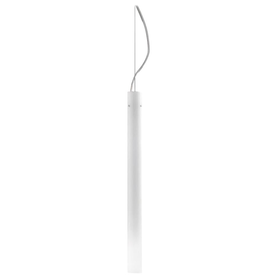 Vistosi Candela Pendant Light in Crystal White Glass For Sale