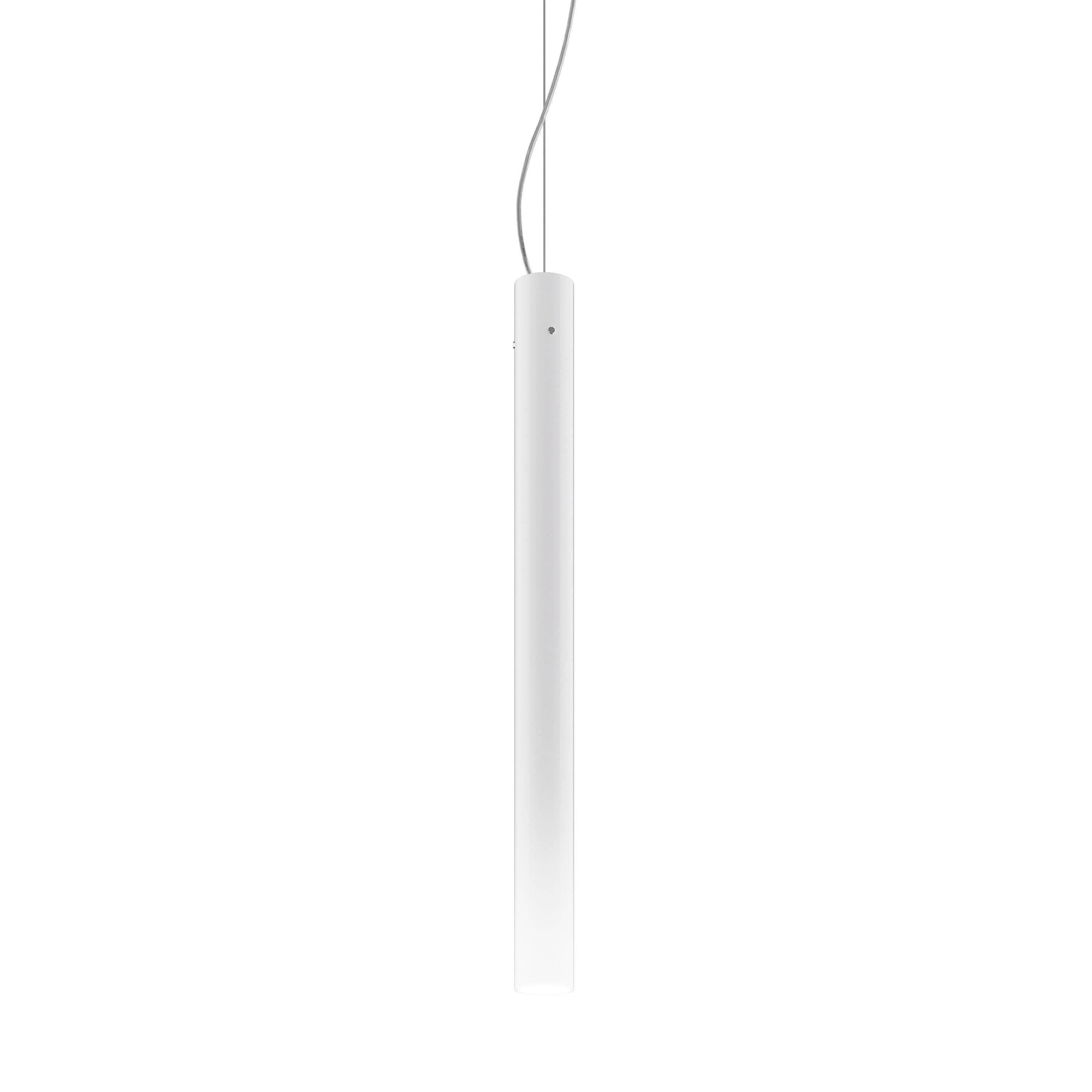 Modern Vistosi Candela Pendant Light in Crystal White Glass For Sale