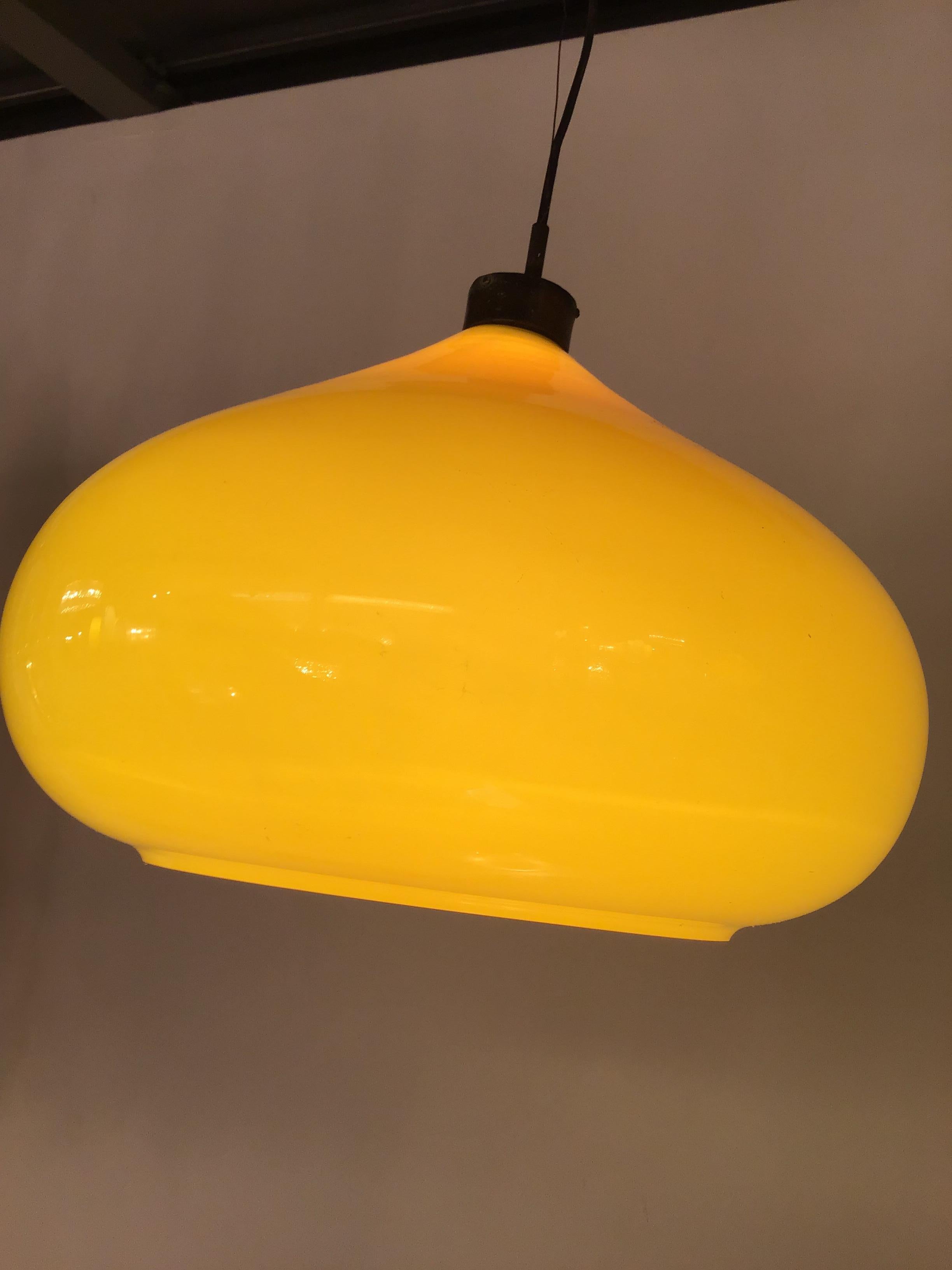 yellow glass chandelier