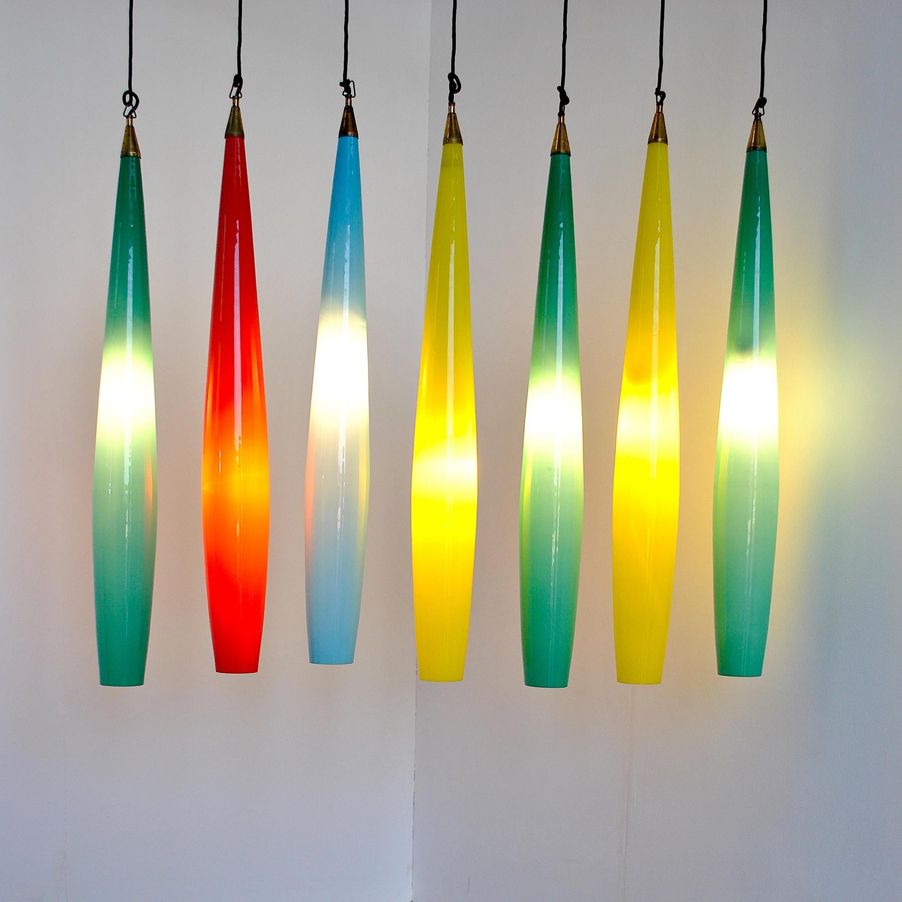 Vistosi Chandelier in Murano Colored Glass 60's For Sale 7
