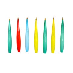 Lampadario Vistosi in vetro colorato di Murano anni '60