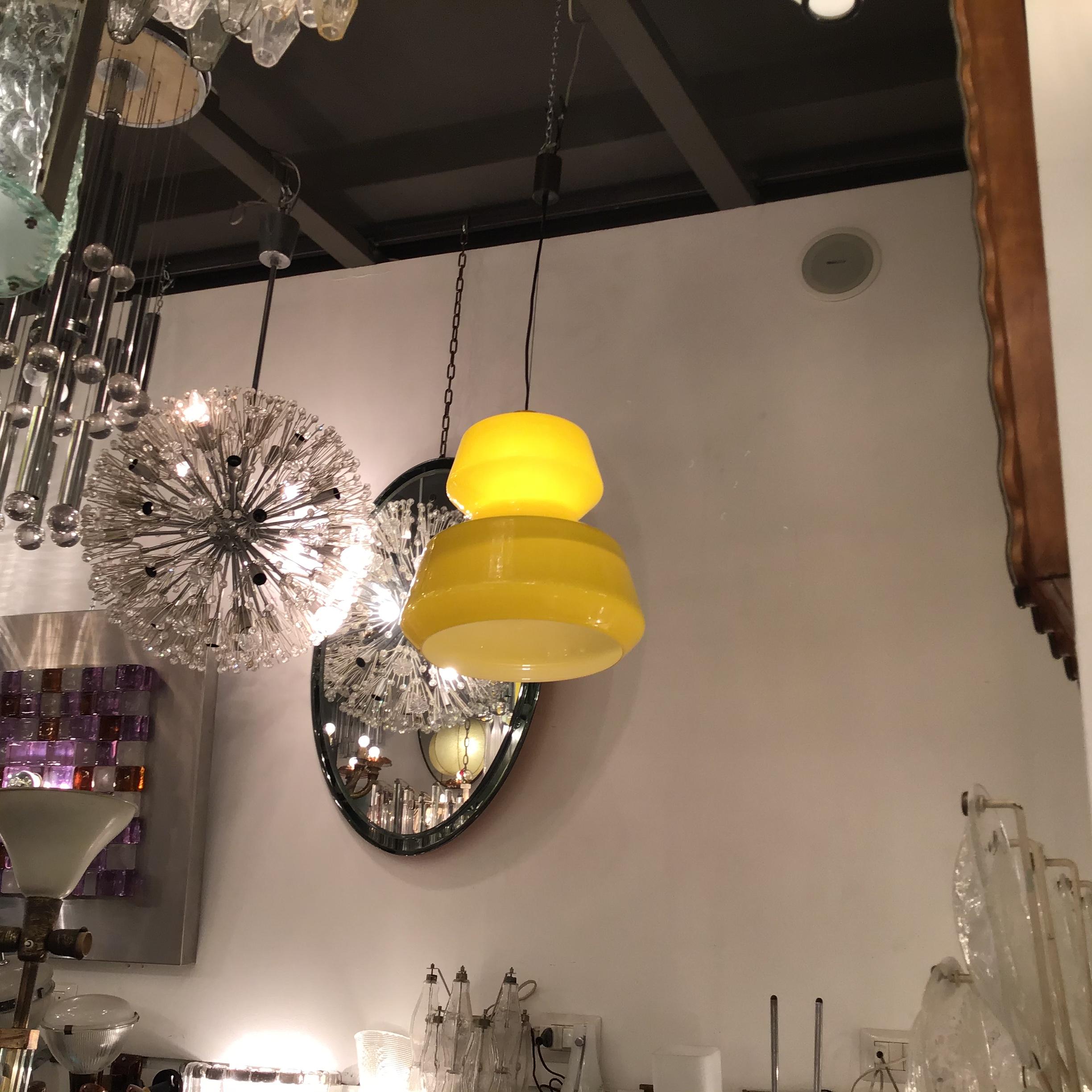 Mid-20th Century Vistosi Chandelier Murano Glass Brass, 1965, Italy For Sale
