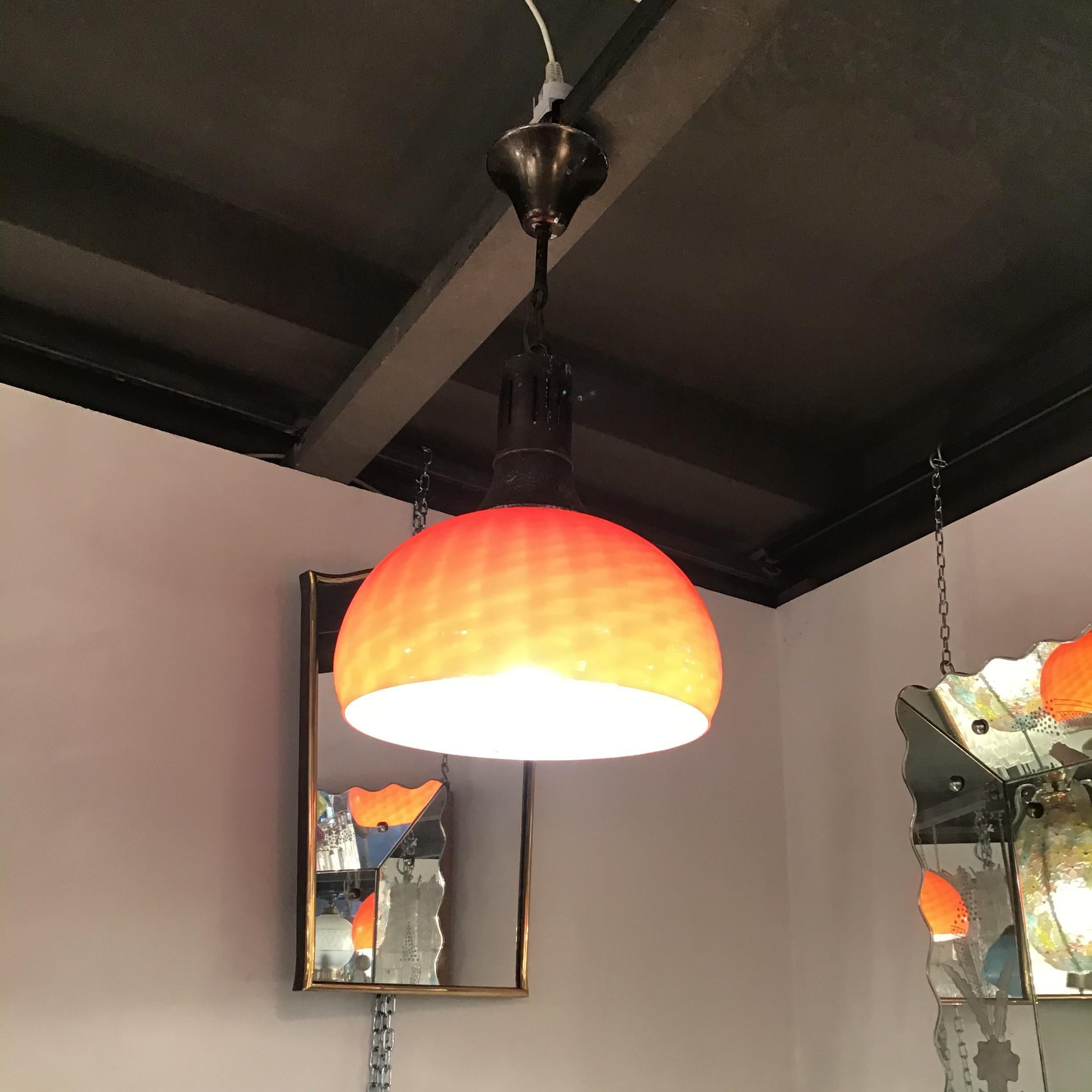 Lustre Vistosi Verre Murano Métal 1955 Italie en vente 6