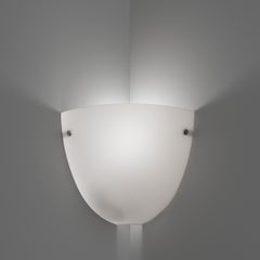 Vistosi Corner Wall Sconce in Satin White Glass