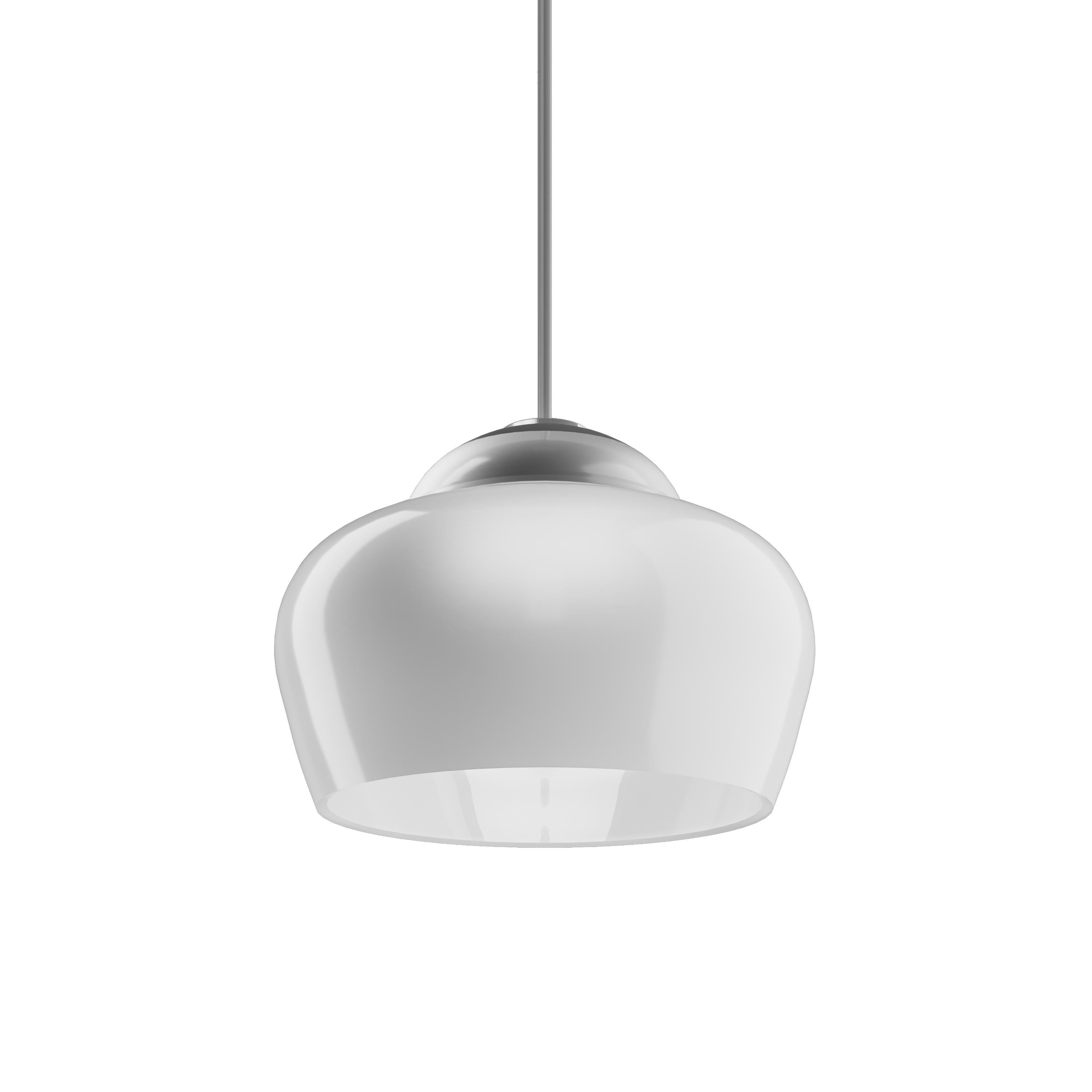 Modern Vistosi Cristallina Pendant Light in White Shaded Glass For Sale