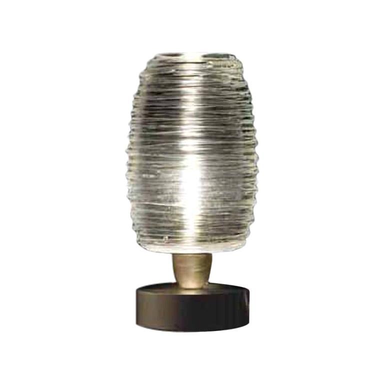 Vistosi Damasco Table Lamp in Crystal & Satin Nickel by Paolo Crepax, Small For Sale