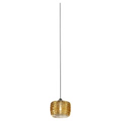 Vistosi Damascus Pendant Light in Crystal Amber by Paolo Crepax