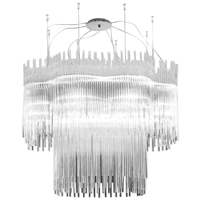 Vistosi Diadema Chandelier in Crystal by Romani Saccani Architects For Sale