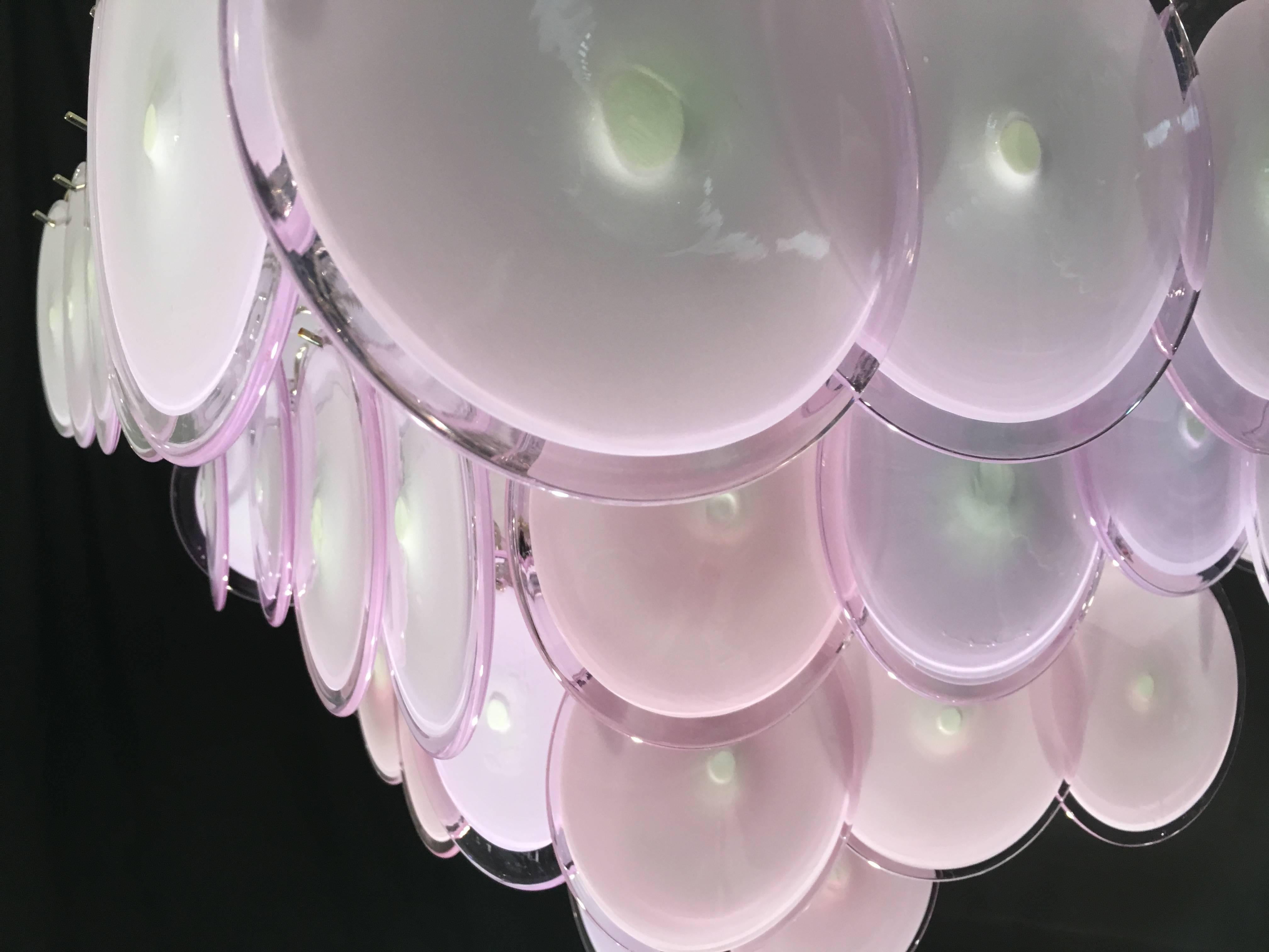 Late 20th Century Vistosi Disc Murano Chandelier, 1970s For Sale