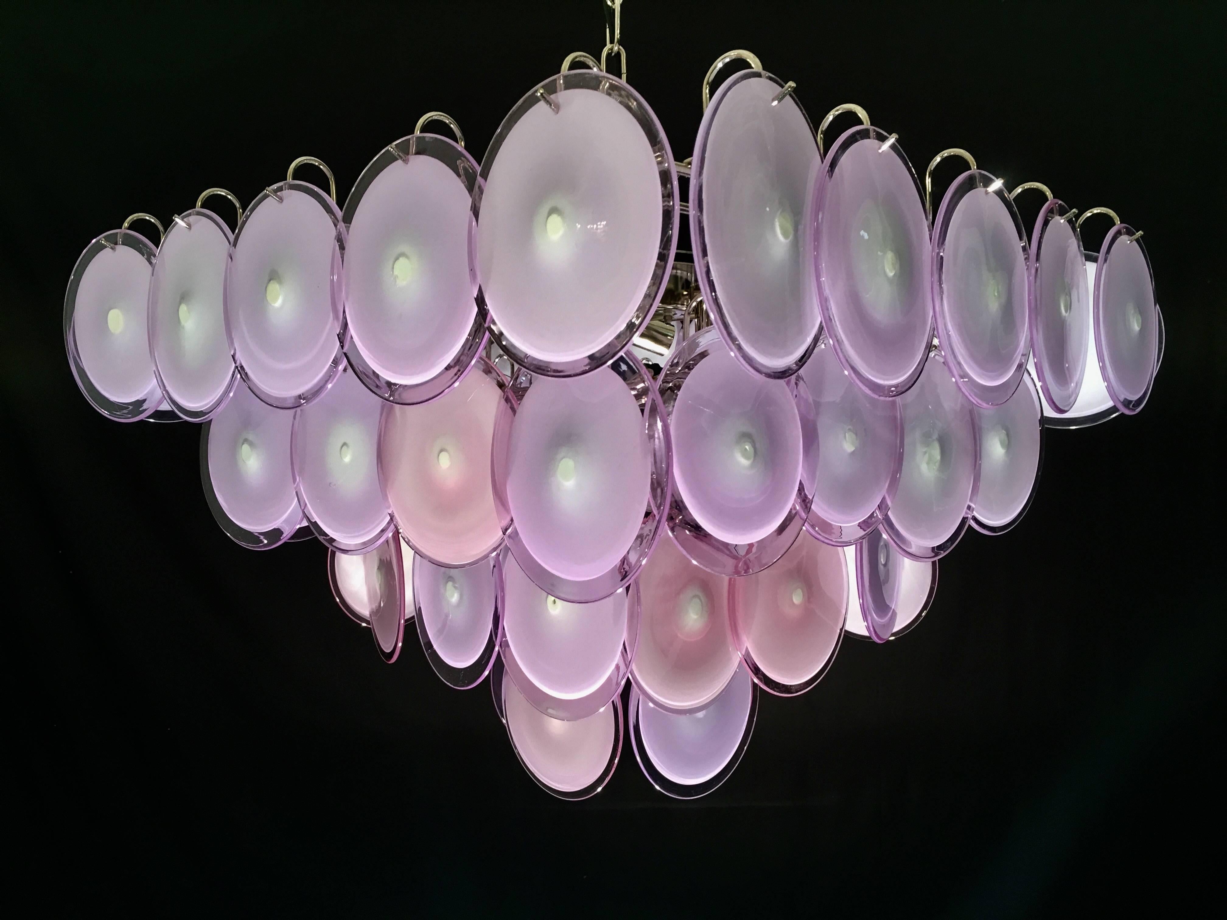 Vistosi Disc Murano Chandelier, 1970s For Sale