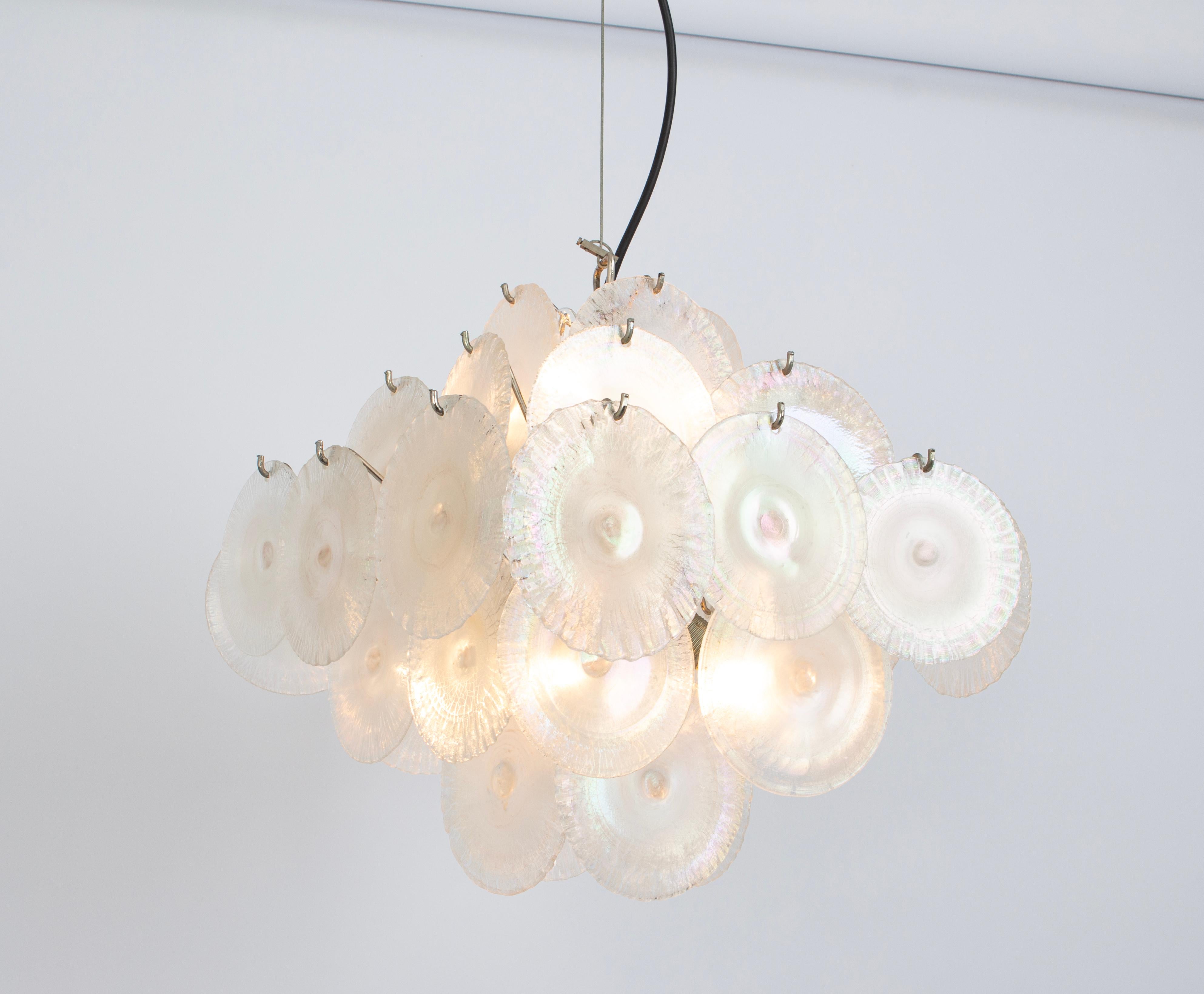 Vistosi Disc Lustre en verre de Murano par Mazzega , Italie, années 1960 en vente 4