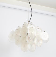 Vistosi Disc Murano Glass Disc Chandelier by Mazzega , Italy, 1960s