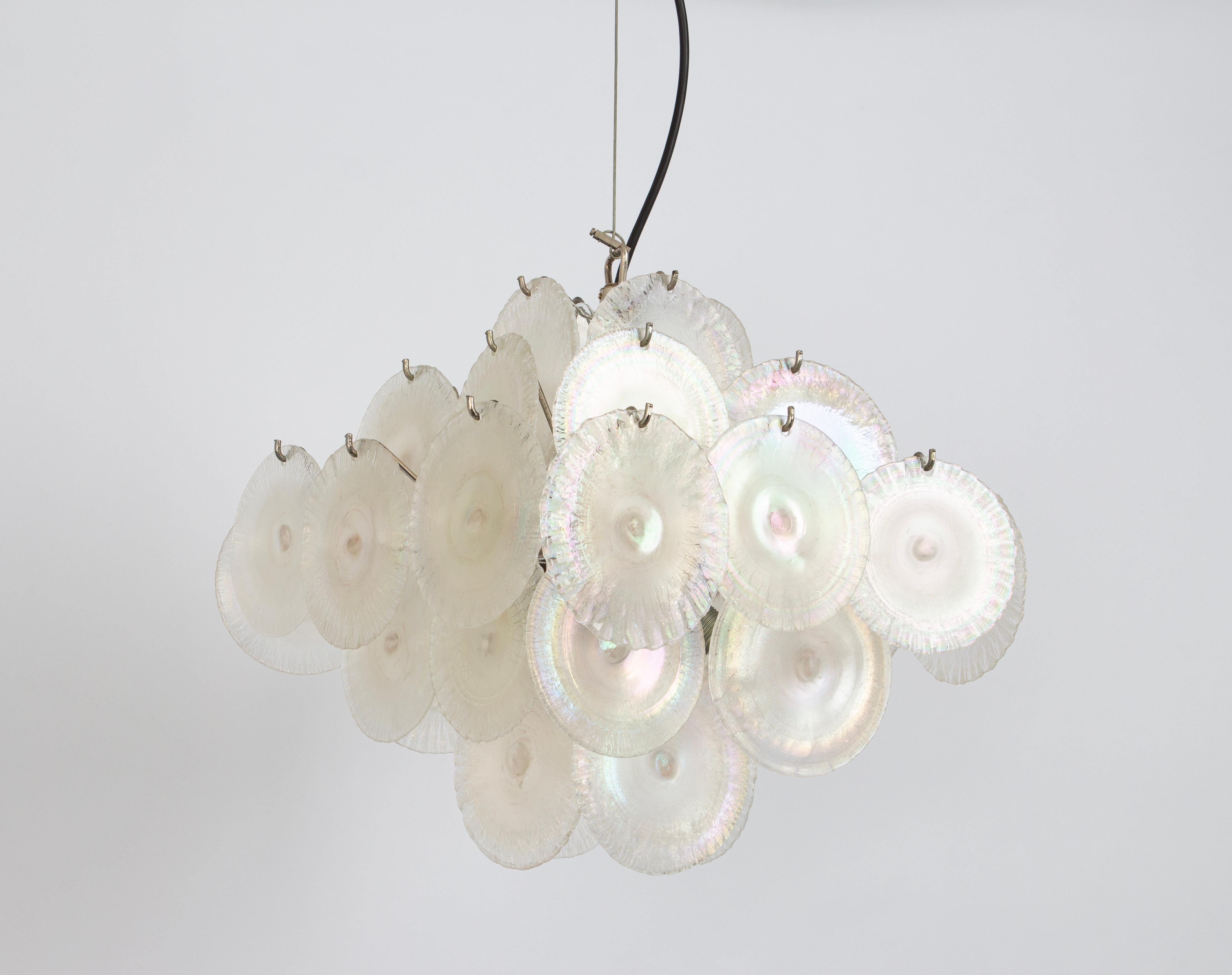italien Vistosi Disc Lustre en verre de Murano par Mazzega , Italie, années 1960 en vente
