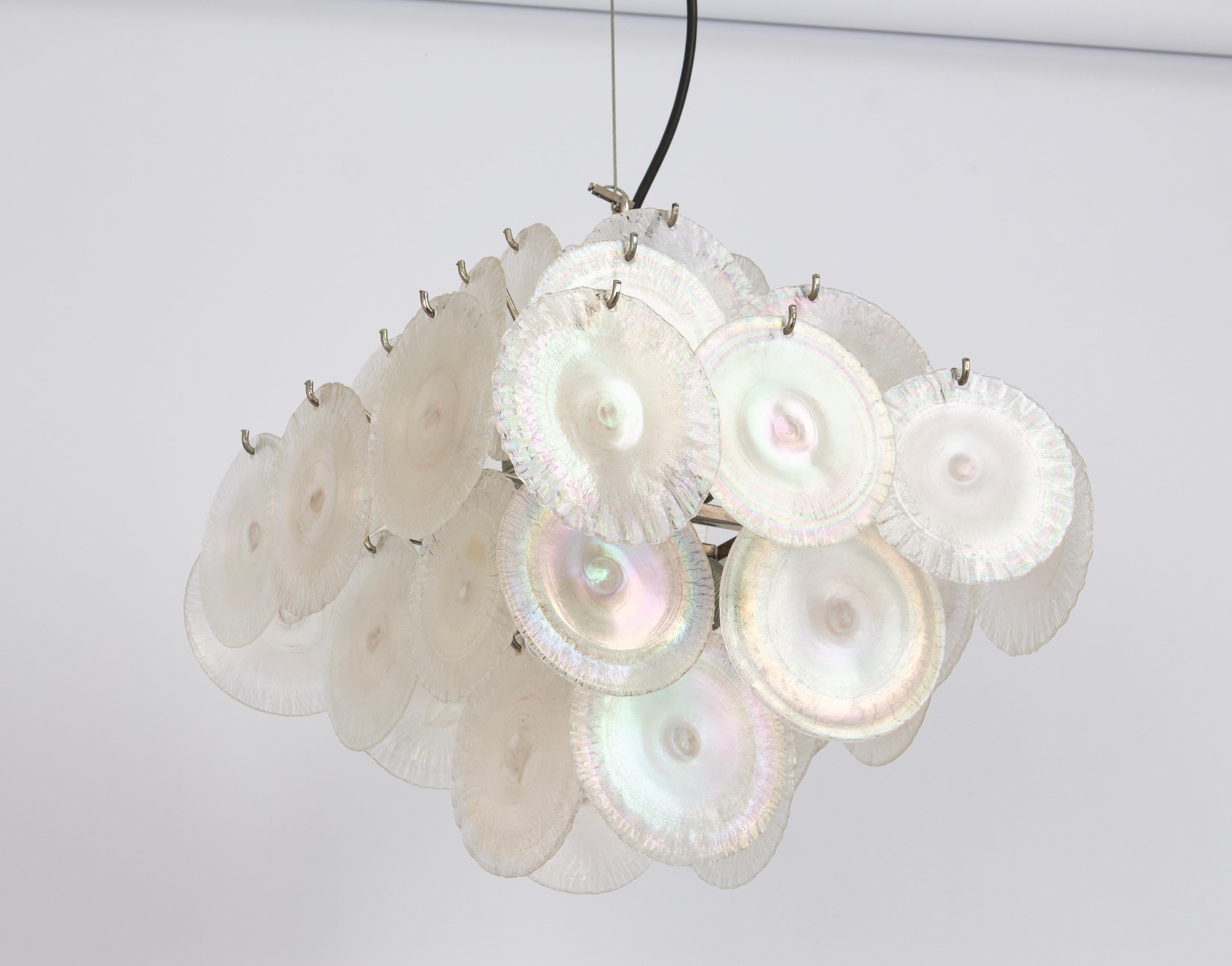 Vistosi Disc Lustre en verre de Murano par Mazzega , Italie, années 1960 en vente 1