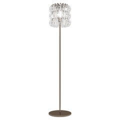 Vistosi Ecos Floor Lamp in Crystal Striped Glass with Matt Bronze Frame