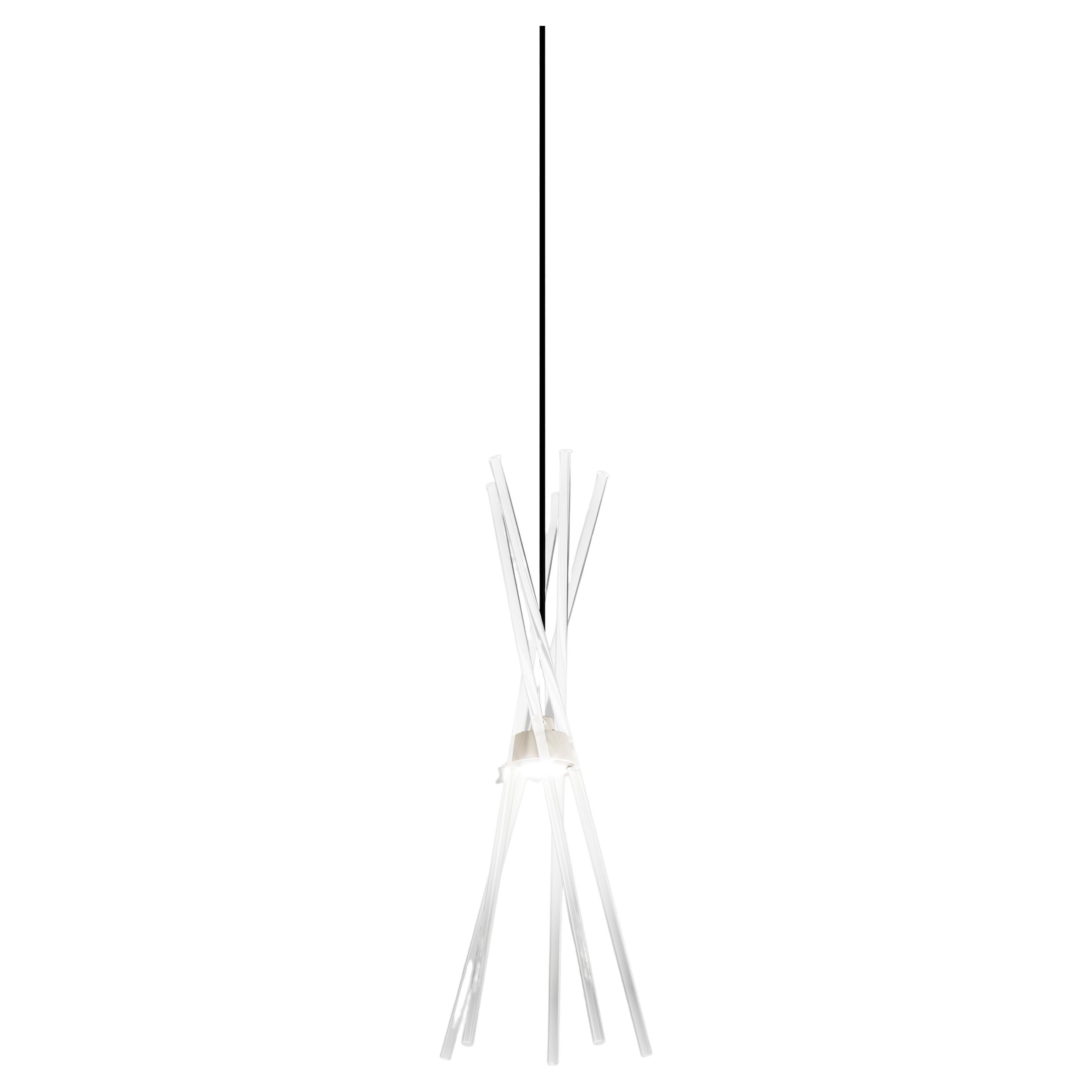 Vistosi Essence Pendant Light in Crystal Shaded Glass And Bronze Aluminium Frame