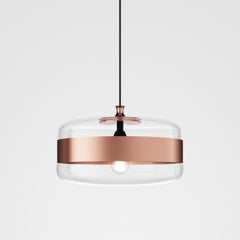 Vistosi Futura Lámpara Colgante de Cristal y Marco Cobre/Negro