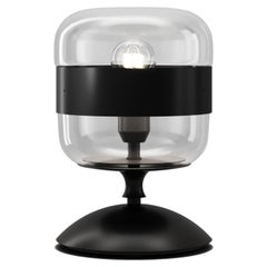 Vistosi Futura Table Lamp in Crystal Black Glass And Matt Black Frame