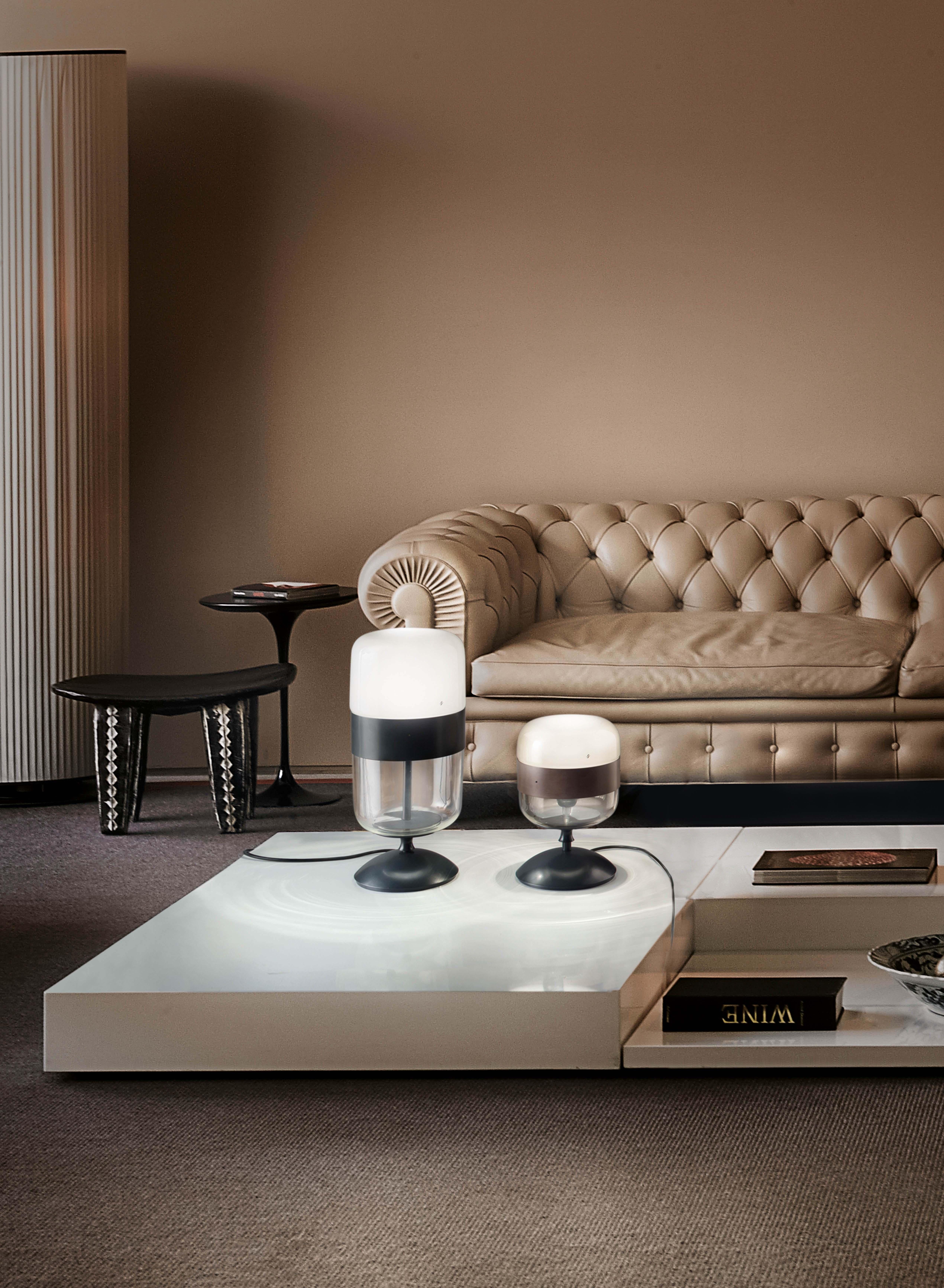 Modern Vistosi Futura Medium Table Lamp with Black Frame by Hangar Design Group For Sale